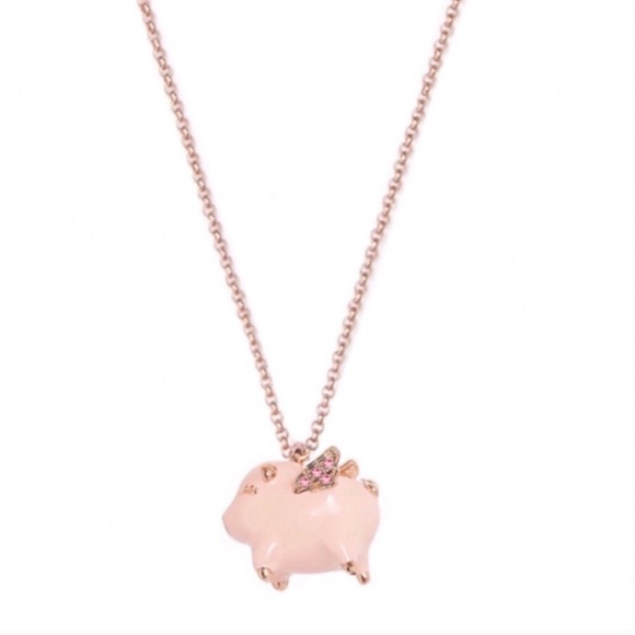 $88 Kate Spade Imagination Flying Pig Necklace pink - Picture 1 of 6